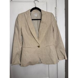 J Crew Tan Linen Blazer